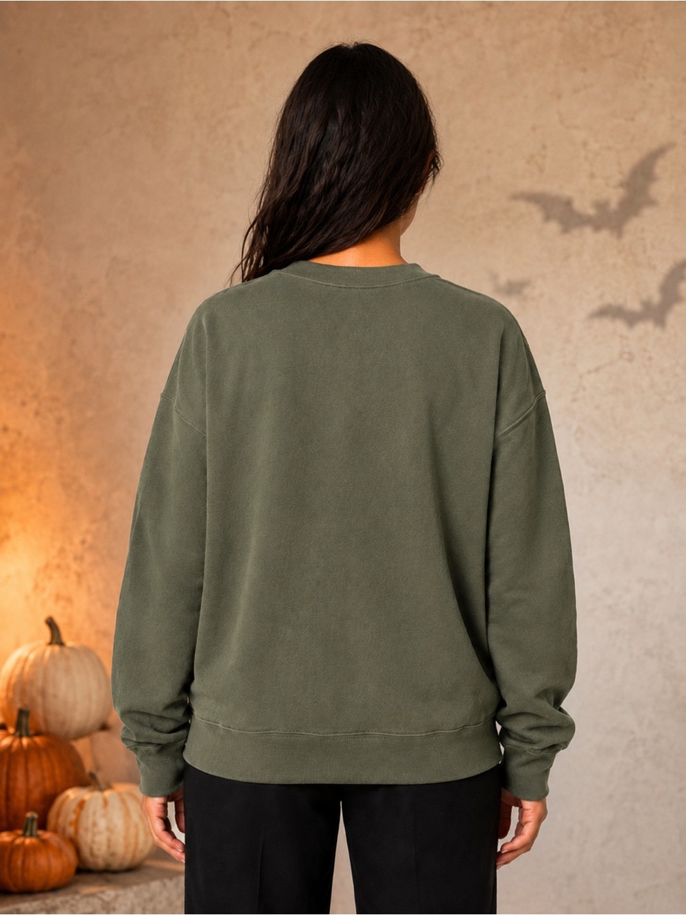 NEW Halloween Cowboy Ghost Boo Haw Western Graphic Sweatshirt Size M - Picture 2 of 9